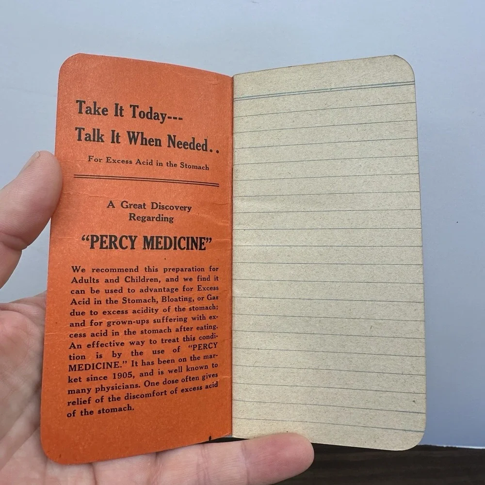 Vintage Percy Medicine Pharmacy Ephemera Pamphlet Waco Texas 1947 / 1948 Spanish